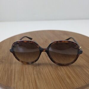 Cartier Sunglasses Womens One Size Brown Tortoise Oval Gradient Oversized Italy